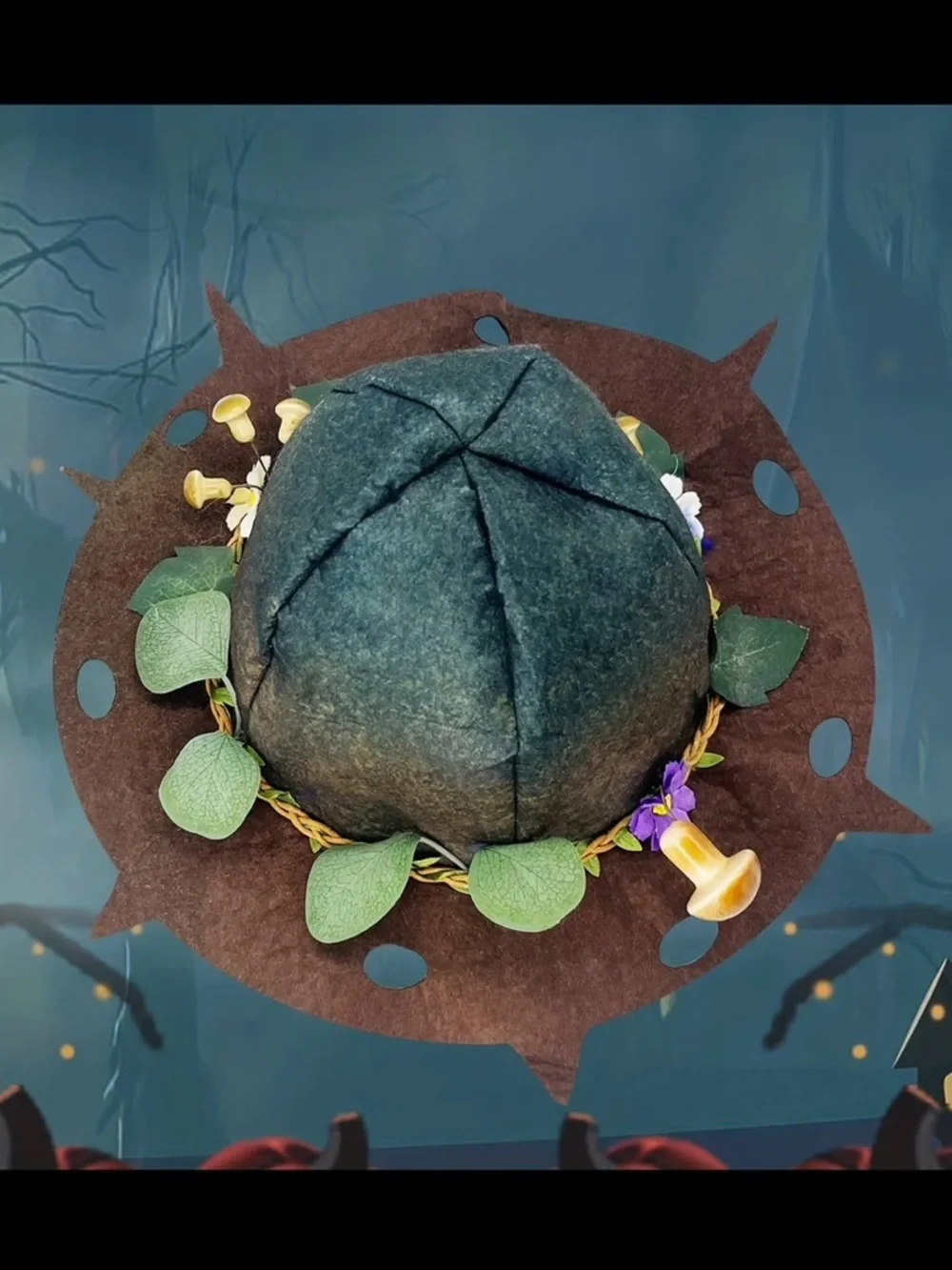 Forest-Inspired Fairy or Elven Mushroom Leaf Wizard Hat